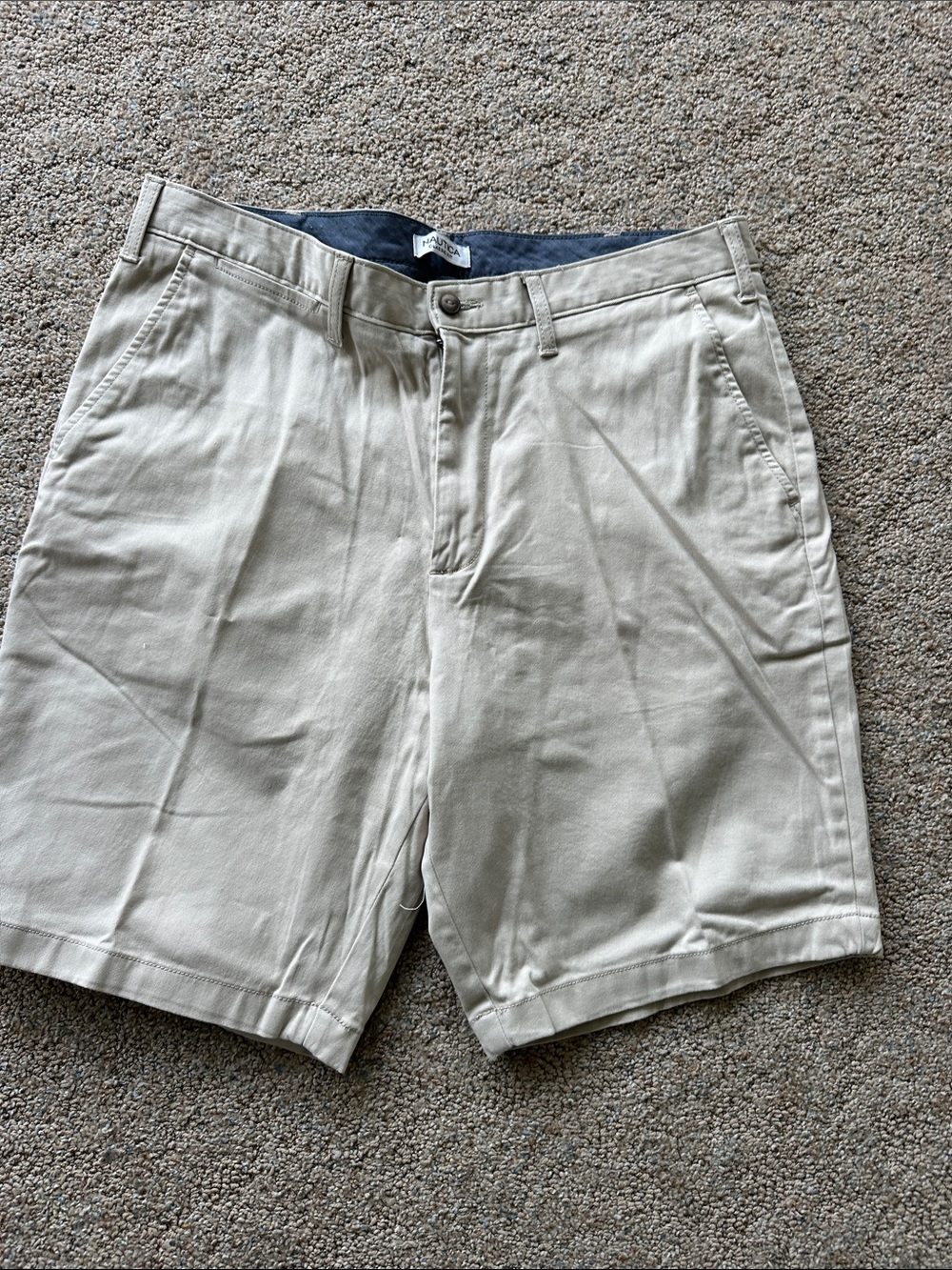 Nautica Khaki Flat-Front Cotton Shorts